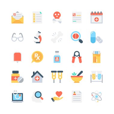 Tıbbi renkli vektör simgeler 4