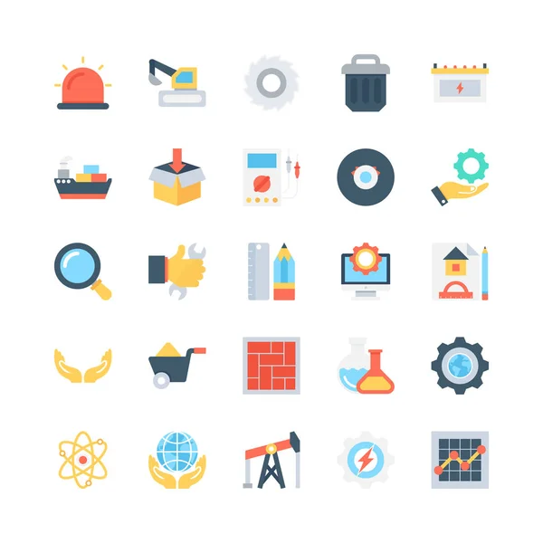 Iconos vectoriales de color industrial 4 — Vector de stock