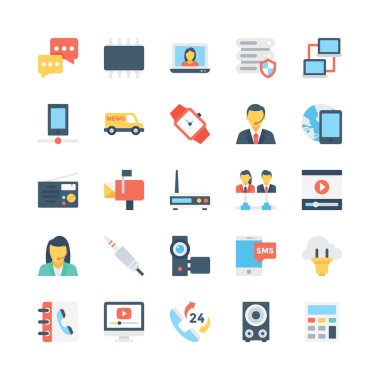 Ağ ve iletişim vektör simgeler 4