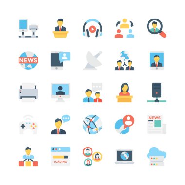 Ağ ve iletişim vektör simgeleri 6