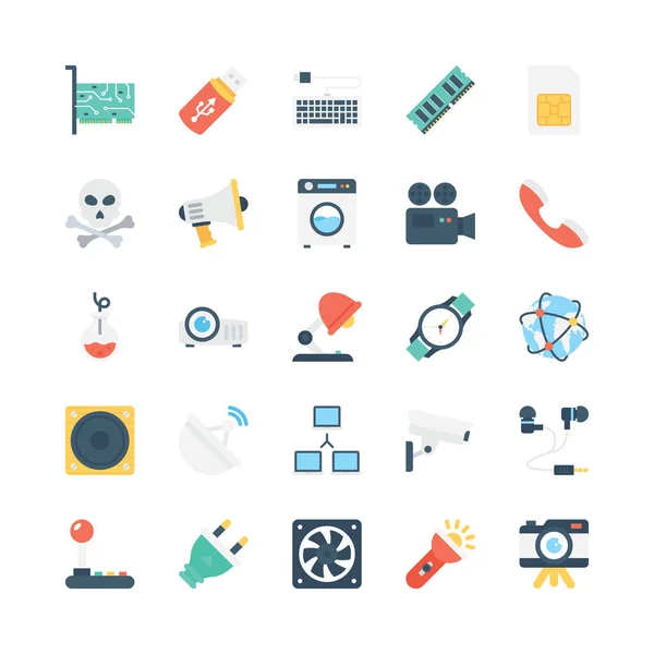 Ciencia y Tecnología Vectores Iconos 6 — Vector de stock