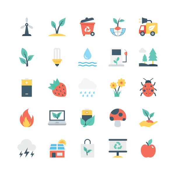 Naturaleza y Ecología Vector Iconos 4 — Vector de stock