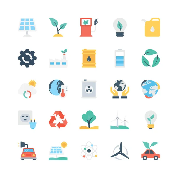 Nature and Ecology Vector Icons 1 — Stock Vector