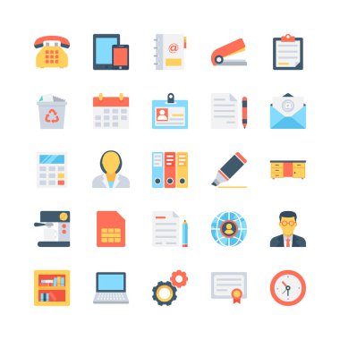 Ofis ve Kırtasiye vektör simgeler 1