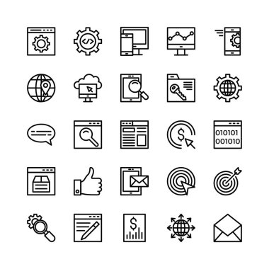 SEO ve pazarlama vektör simgeler 1