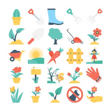 Doğa ve Bahçe vektör simgeler 3