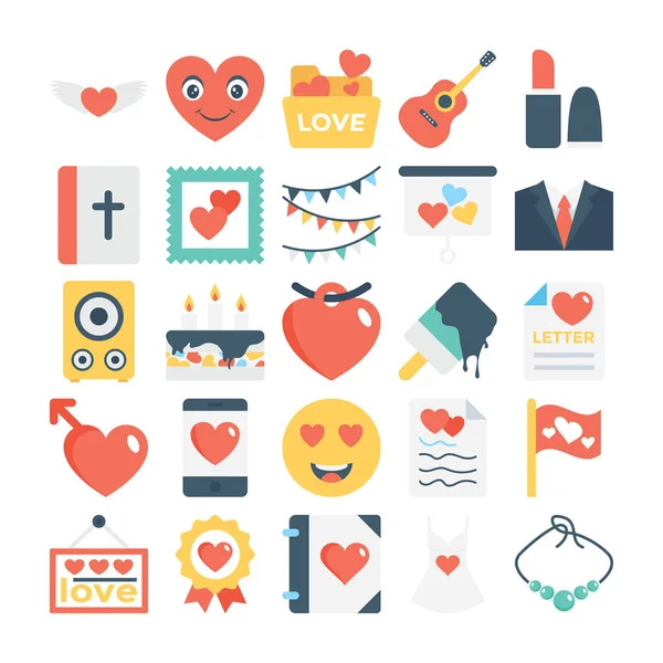 Walentynki, miłość, romans, małżeństwo wektor ikony 5 — Wektor stockowy