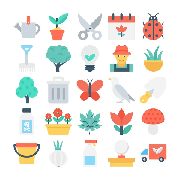 Naturaleza y Jardinería Vector Iconos 1 — Vector de stock