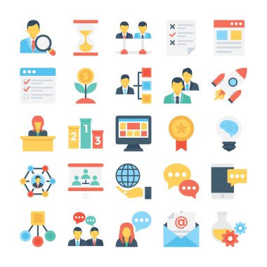 Proje Yönetimi renkli vektör simgesi 4