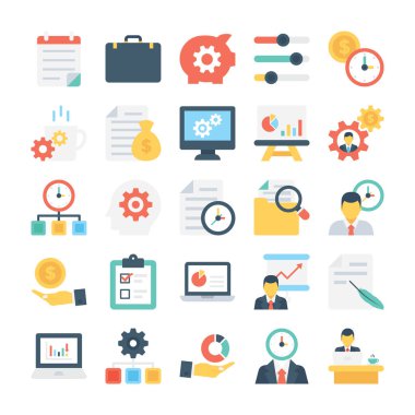 Proje Yönetimi renkli vektör simgesi 8