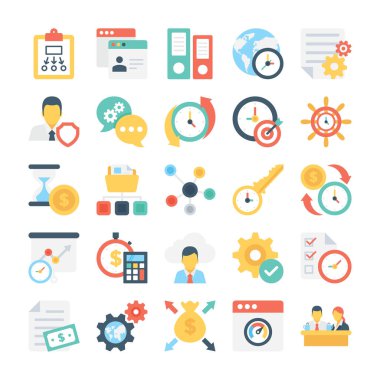 Proje Yönetimi renkli vektör simgesi 10