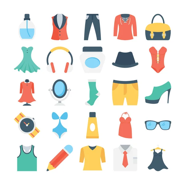 Mode en kleding gekleurde Vector Icons 5 — Stockvector