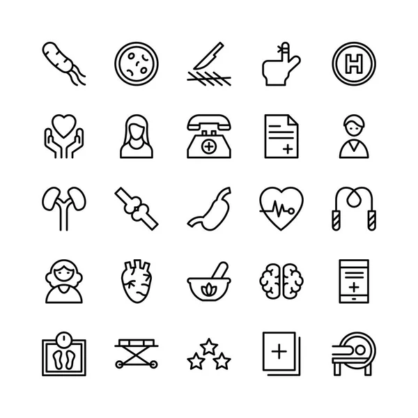 Medical, Health and Fitness Line Vector Icons 3