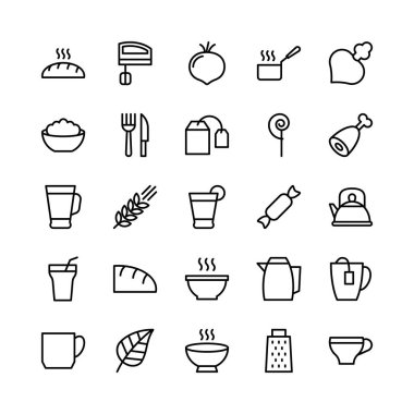 Gıda çizgi vektör simgeler 14