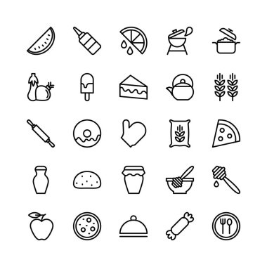 Food Line Vector Icons 16 clipart