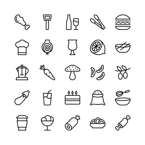 Food Line Vector Icons 13 — Stock Vector