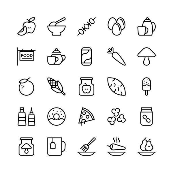 Línea alimenticia Vector Iconos 12 — Vector de stock