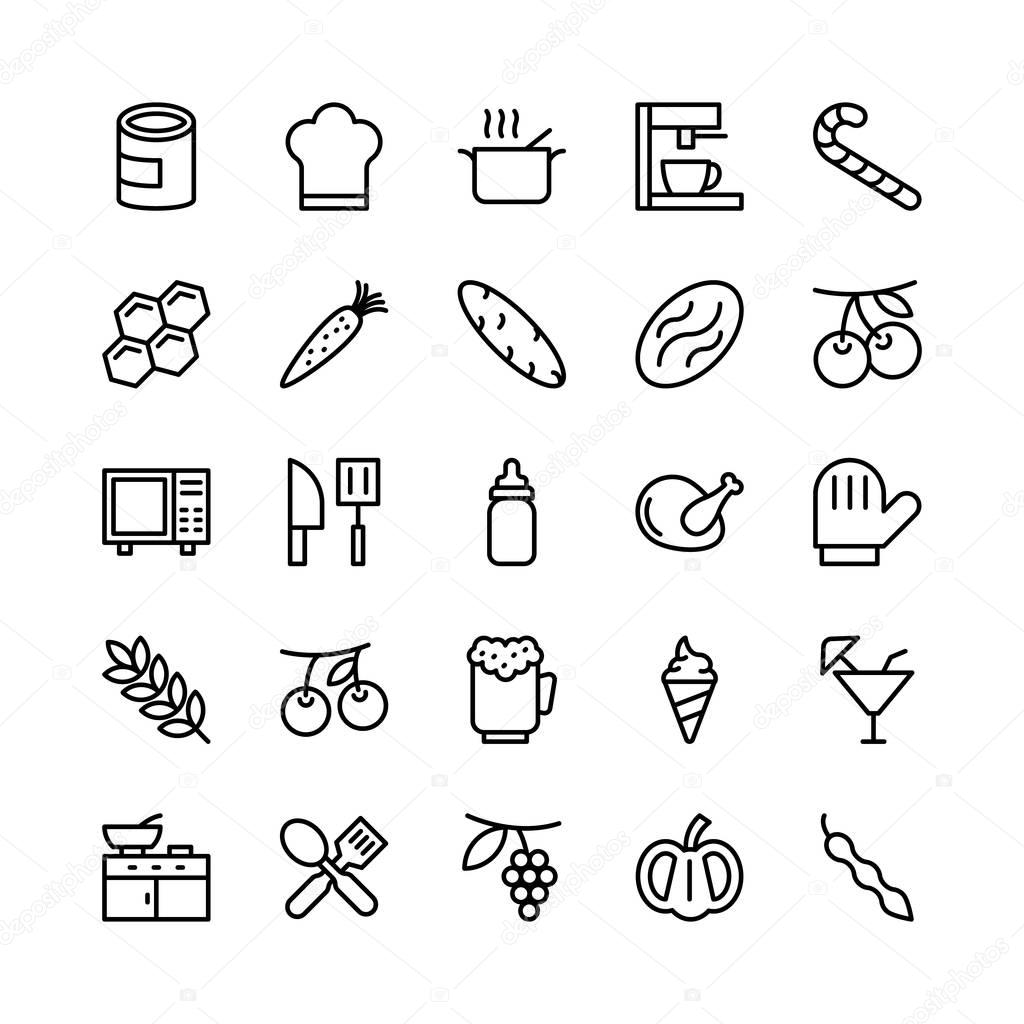 Food Line Vector Icons 3