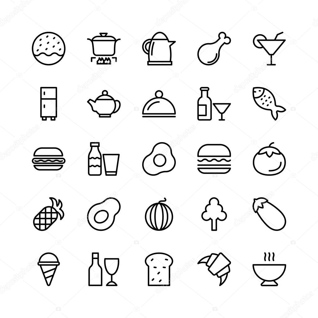 Food Line Vector Icons 4