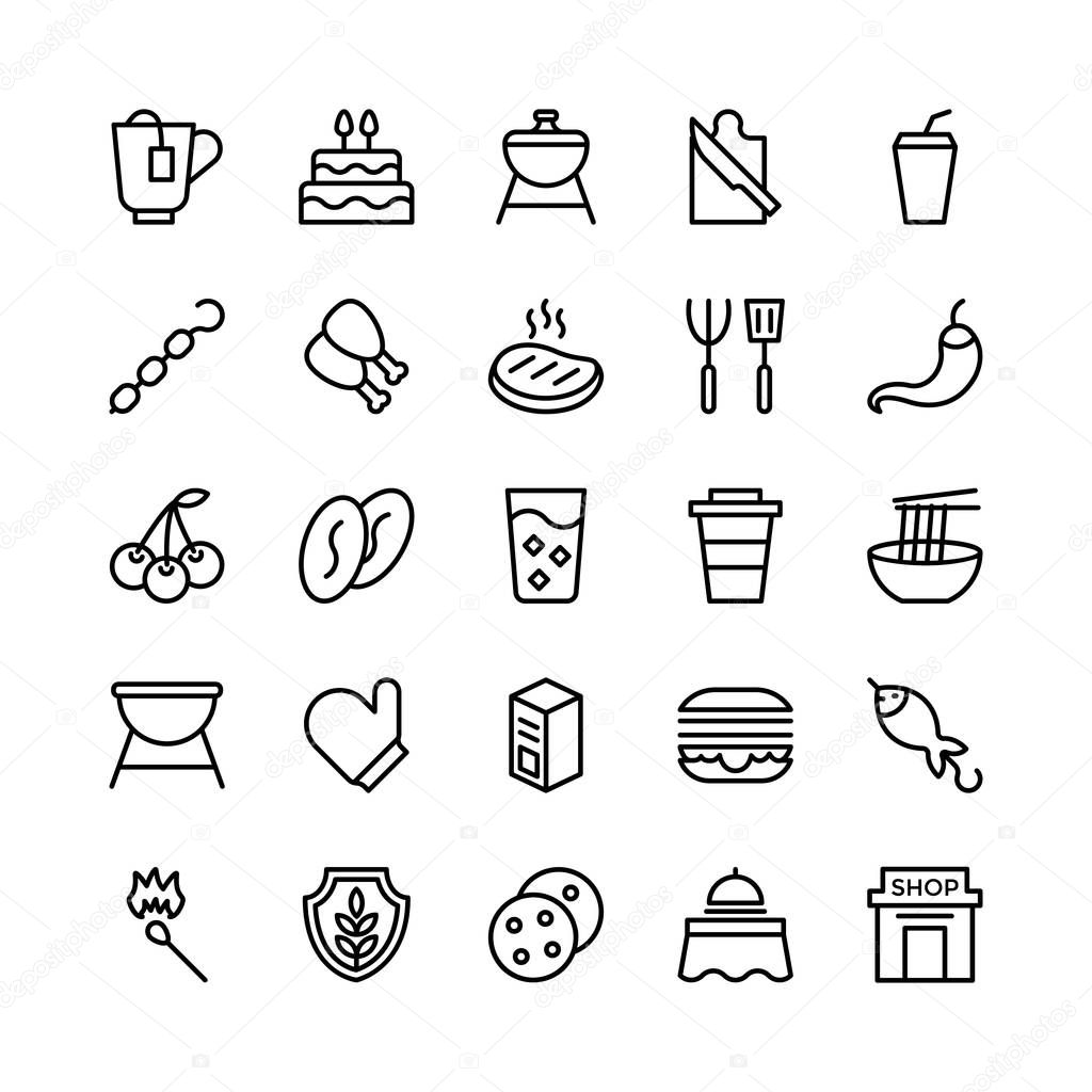 Food Line Vector Icons 15