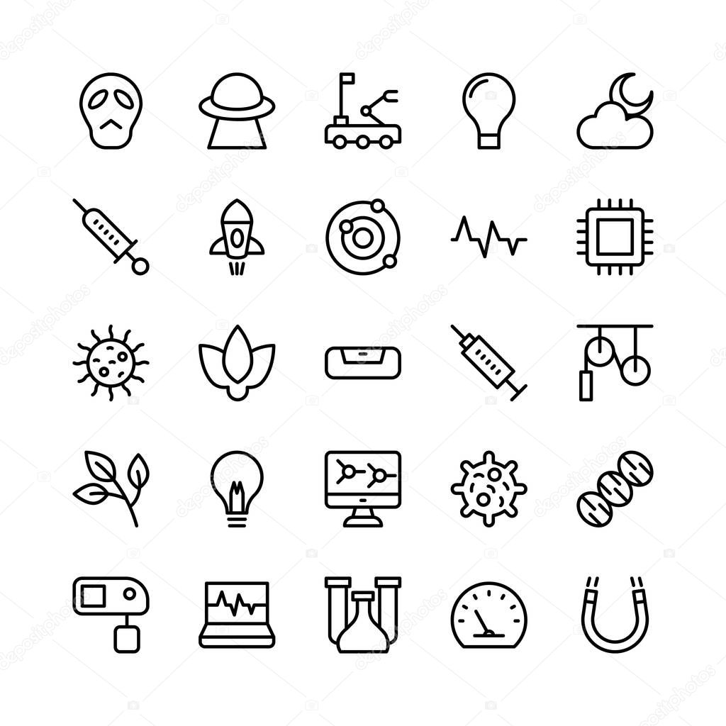 Science and Technology Line Vector Icons 7