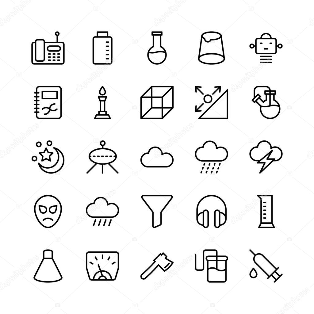 Science and Technology Line Vector Icons 17