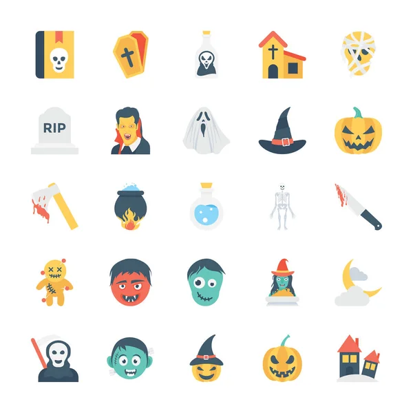 Halloween gekleurde Vector Icons 2 — Stockvector