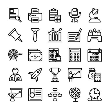 İş ve Office çizgi vektör simgeler 13