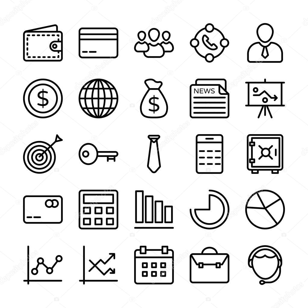 Business and Office Line Vector Icons 5