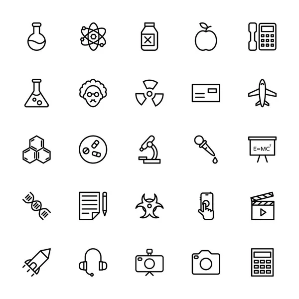 Science and Technology Line Vector Icons 1 — Stock Vector