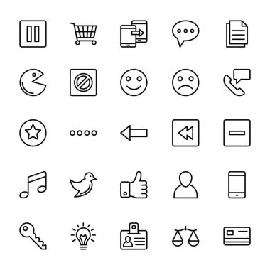Web ve mobil UI çizgi vektör simgeler 4