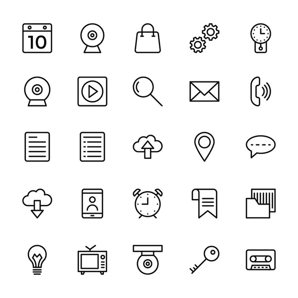 Web and Mobile UI Line Vector Icons 1 — Stock Vector