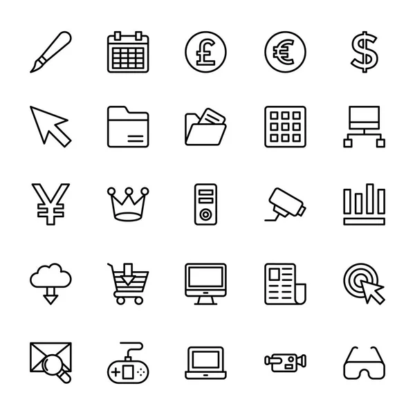 Iconos vectoriales de línea de interfaz de usuario web y móvil 14 — Archivo Imágenes Vectoriales