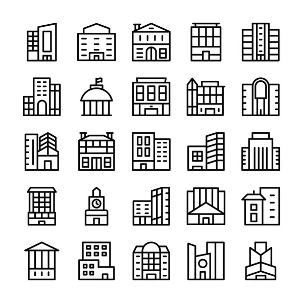 Здания, векторные иконки 9 — стоковый вектор