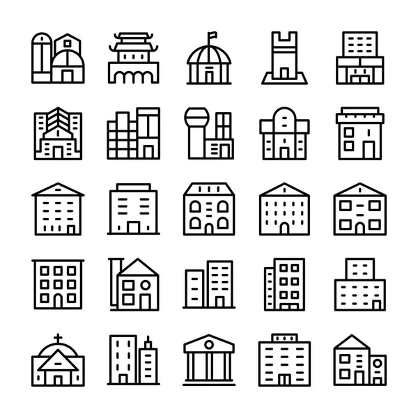 Здания, достопримечательности, векторные иконы 11 — стоковый вектор