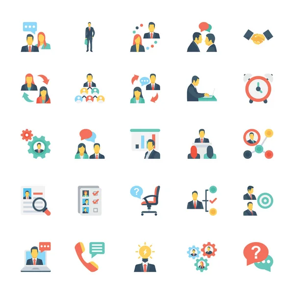 Personeelszaken en Management gekleurde Vector Icons 6 — Stockvector