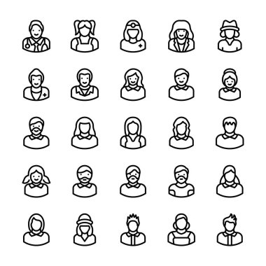 Avatar çizgi vektör simgeler 6