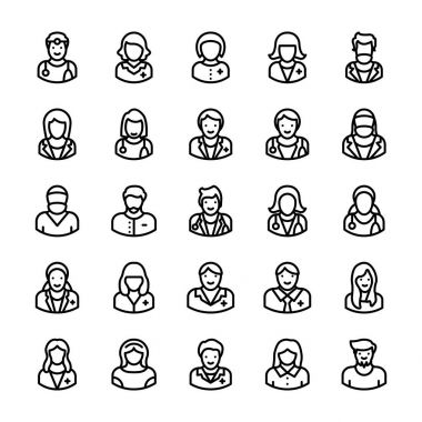 Avatar çizgi vektör simgeler 5
