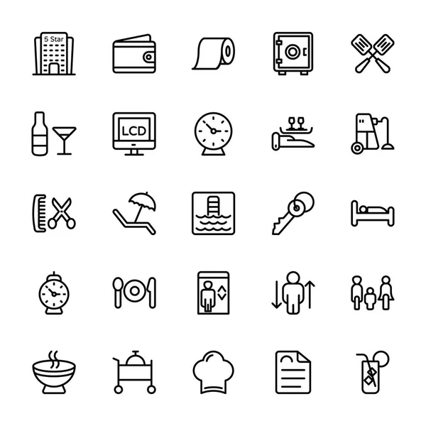 Hotel Line Vector Icons 2 — Stock Vector