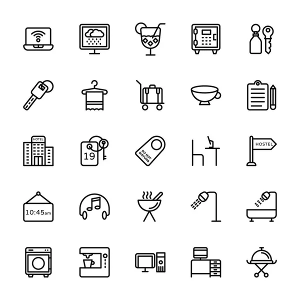 Hotel lijn Vector Icons 9 — Stockvector