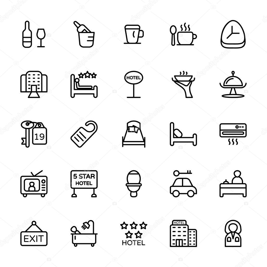 Hotel Line Vector Icons 3