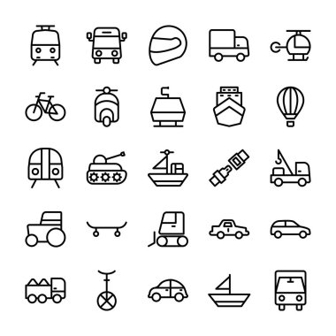 Otomobil çizgi vektör simgeler 1