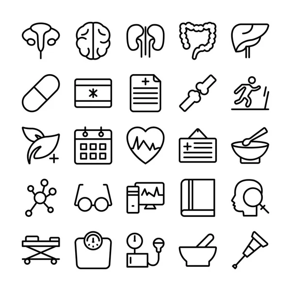 Tıp, sağlık ve hastane çizgi vektör simgeler 5