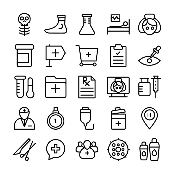 Medical, Health and Hospital Line Vector Icons 8