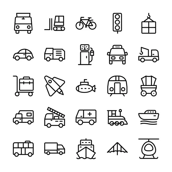 Iconos de vectores de línea de automóvil 2 — Vector de stock
