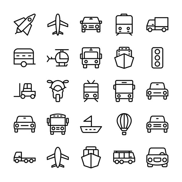 Automobile Line Vector Icons 4