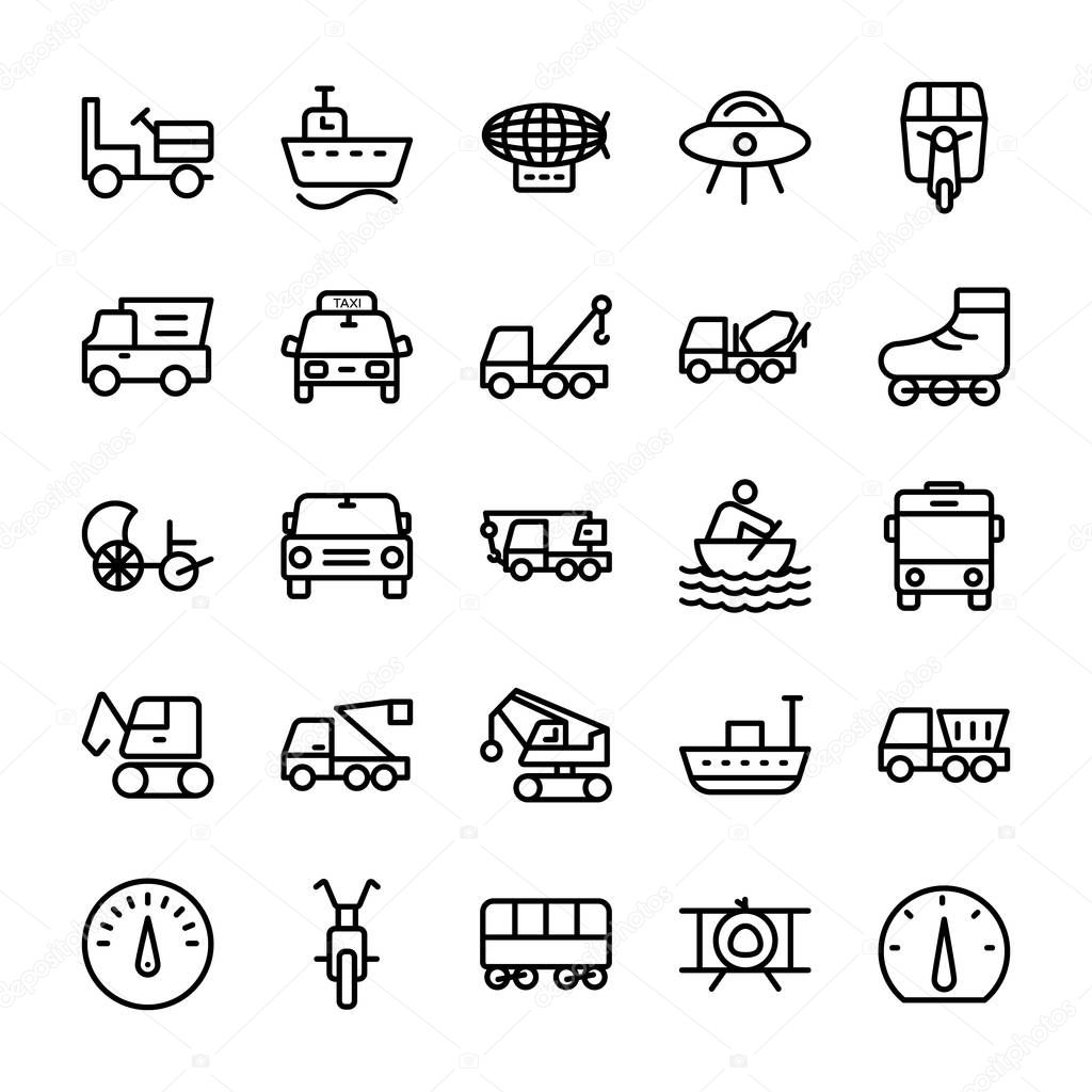 Automobile Line Vector Icons 3