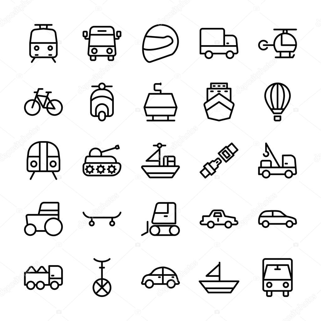 Automobile Line Vector Icons 1