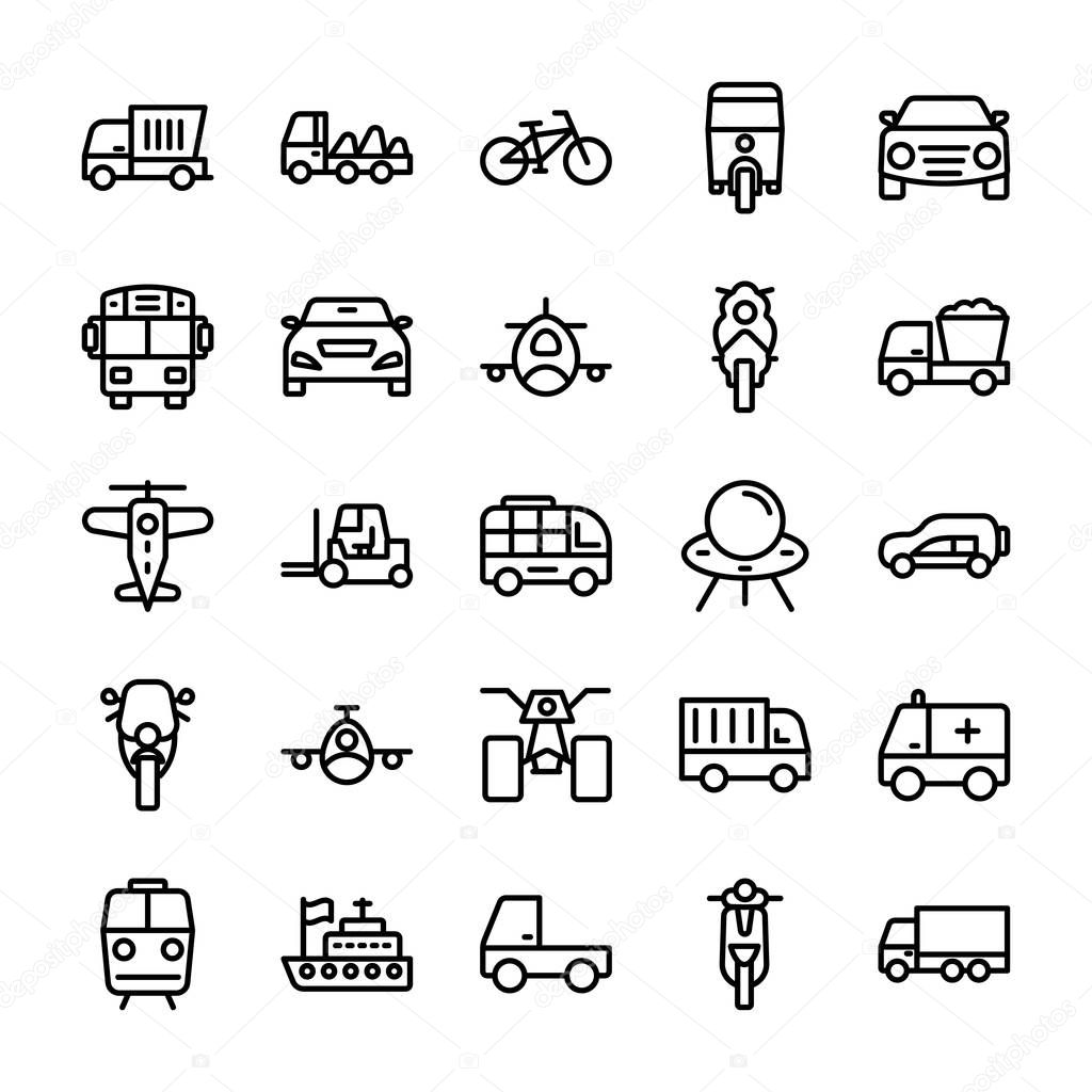 Automobile Line Vector Icons 6