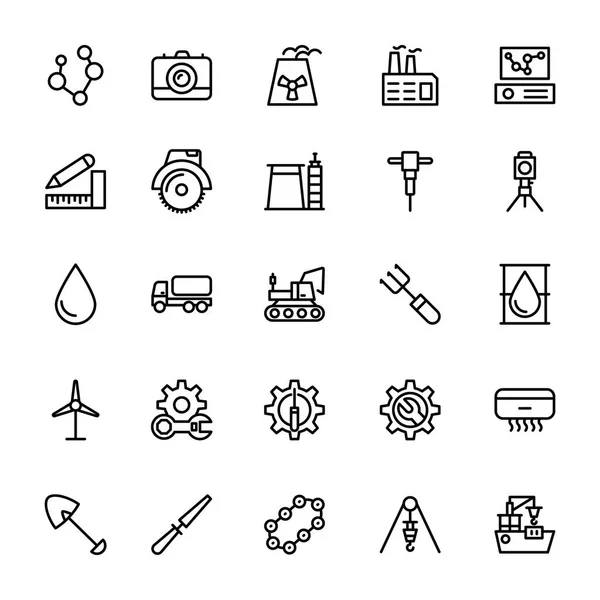 Iconos de vectores de línea industrial 4 — Archivo Imágenes Vectoriales